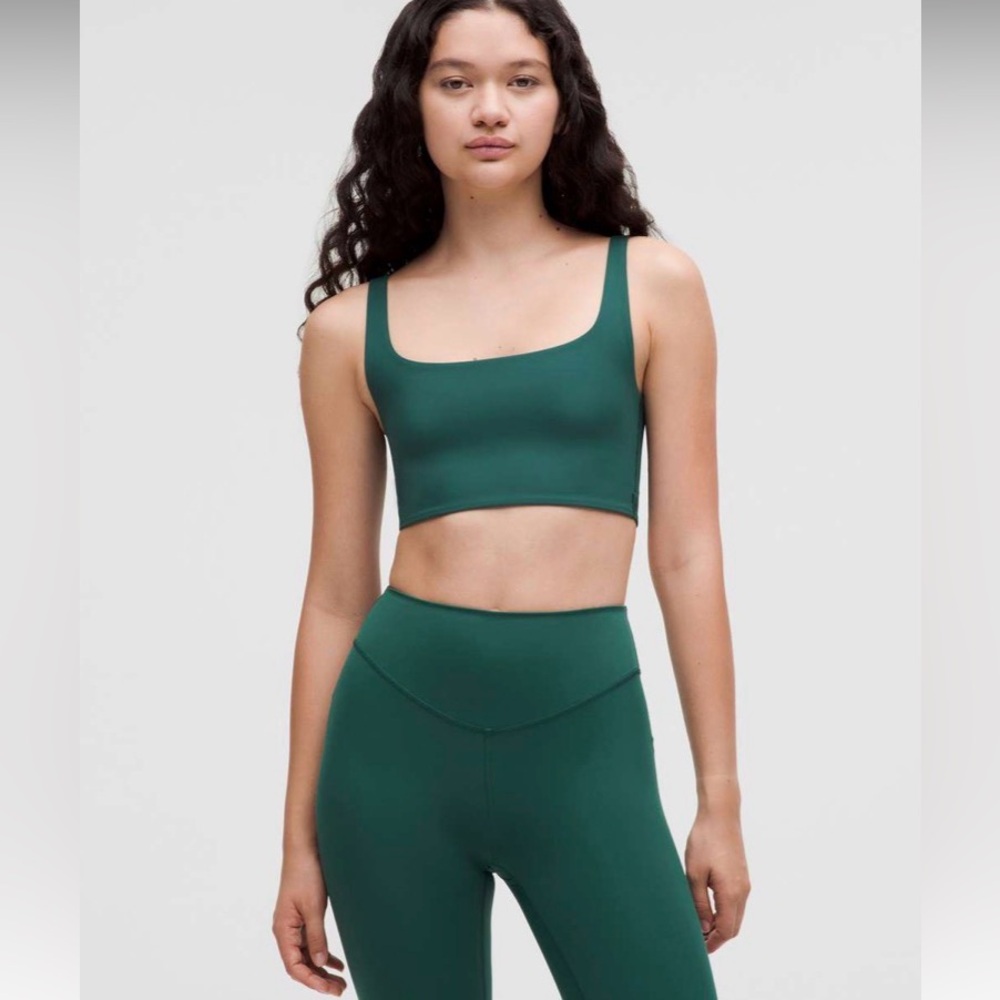 lululemon athletica Storm Teal Bend This Scoop and Square Neck Sports Bra Small